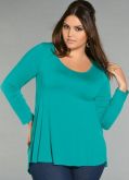 Blusa Turquesa de Manga Longa Código: 1213974