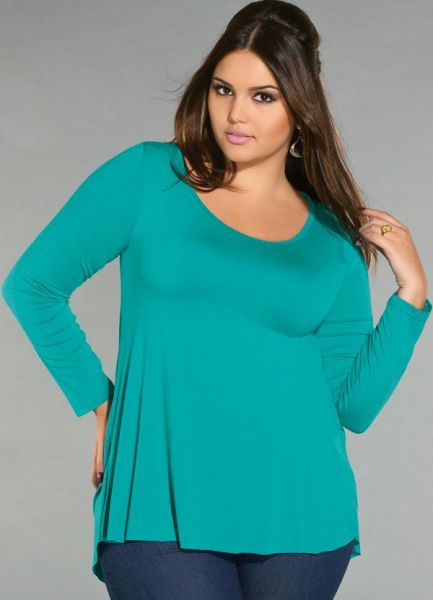 Blusa Turquesa de Manga Longa Código: 1213974